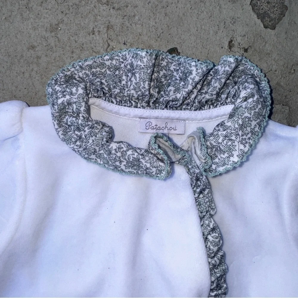Patachou Contrasting Trim Floral Print Footed Pajamas